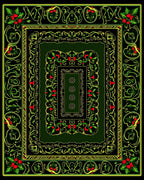 Ornate Green Floral Vine Medallion Rug