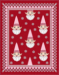 Red Gnome Snowflakes Festive Border Rug
