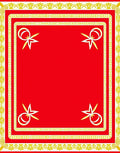 Red and Gold Egyptian Ankh Frame Rug