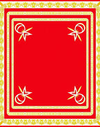 Red and Gold Egyptian Ankh Frame Rug