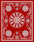 Bold Red White Floral Medallion Rug