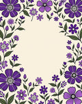 Whimsical Purple Floral Garland Rug