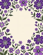 Whimsical Purple Floral Garland Rug