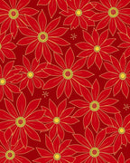 Bold Red Yellow Floral Bloom Rug