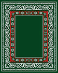 Classic Red White Emerald Border Rug
