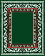 Classic Red White Emerald Border Rug