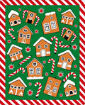 Gingerbread Houses Candy Cane Array Rug