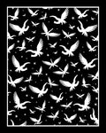 Black White Flying Birds Scatter Rug