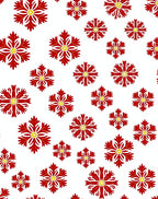Crimson and Yellow Floral Scatter Rug