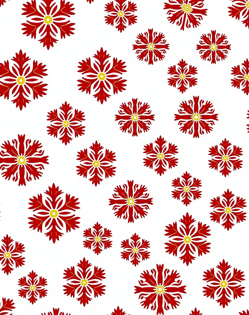 Crimson and Yellow Floral Scatter Rug