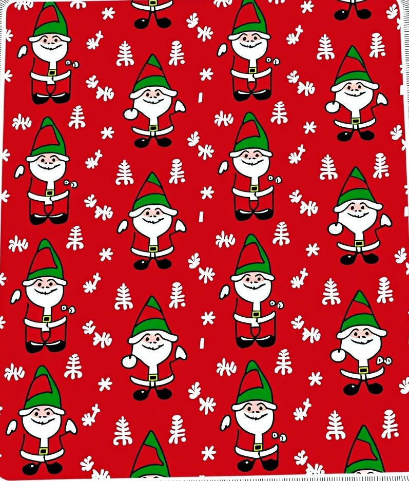 Merry Red Gnome Winter Holiday Rug