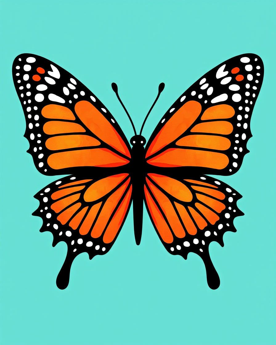 Vibrant Orange Monarch Butterfly Rug