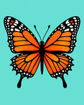 Vibrant Orange Monarch Butterfly Rug