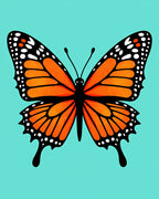 Vibrant Orange Monarch Butterfly Rug