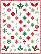 Crimson Green Snowflake Holly Medley Rug