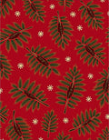 Crimson Red Festive Foliage Snowflakes Rug