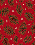 Crimson Red Festive Foliage Snowflakes Rug