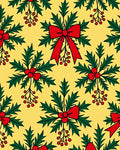 Festive Holly Berries Red Bow Rug