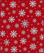 Festive Red Snowflake Collage Rug