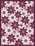 Plum Cream Daisy Medallion Collage Rug