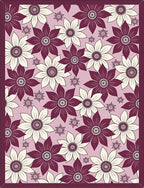 Plum Cream Daisy Medallion Collage Rug