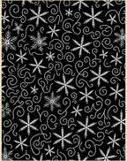 Black White Snowflake Swirls Winter Rug