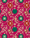 Crimson Festive Ornament Garland Rug