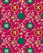 Crimson Festive Ornament Garland Rug
