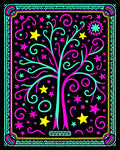 Vibrant Celestial Tree Swirl Rug