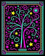Vibrant Celestial Tree Swirl Rug