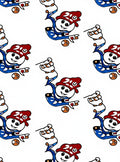 Whimsical Blue Red Snowman Repeat Rug