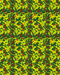 Vibrant Yellow Red Green Foliage Rug