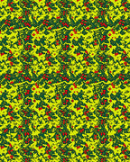 Vibrant Yellow Red Green Foliage Rug