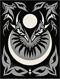 Dark Crescent Moon Wings Sun Rug