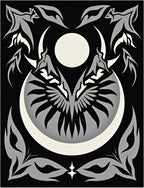 Dark Crescent Moon Wings Sun Rug
