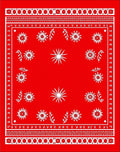 Red Floral Folk Art Rug
