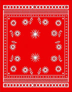 Red Floral Folk Art Rug