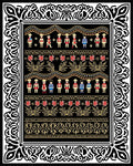 Folk Art Red Soldiers Repeating Border Rug