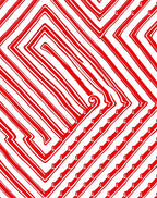 Red White Labyrinth Stripe Abstract Rug
