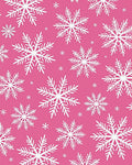 White Snowflakes on Pink Background Rug