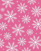 White Snowflakes on Pink Background Rug