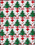 Festive Green Christmas Tree Scroll Rug