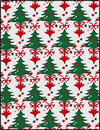 Festive Green Christmas Tree Scroll Rug