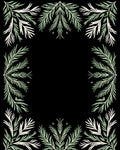 Soft Green Branch Border Frame Rug