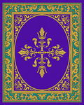 Royal Purple Gold Floral Medallion Rug