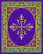 Royal Purple Gold Floral Medallion Rug
