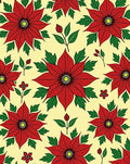 Crimson Red Floral Blossom Botanical Rug