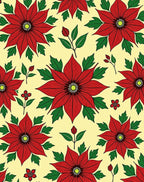 Crimson Red Floral Blossom Botanical Rug