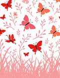 Whimsical Red Butterfly Garden Rug