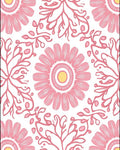Pink Daisy Floral Medallion Rug